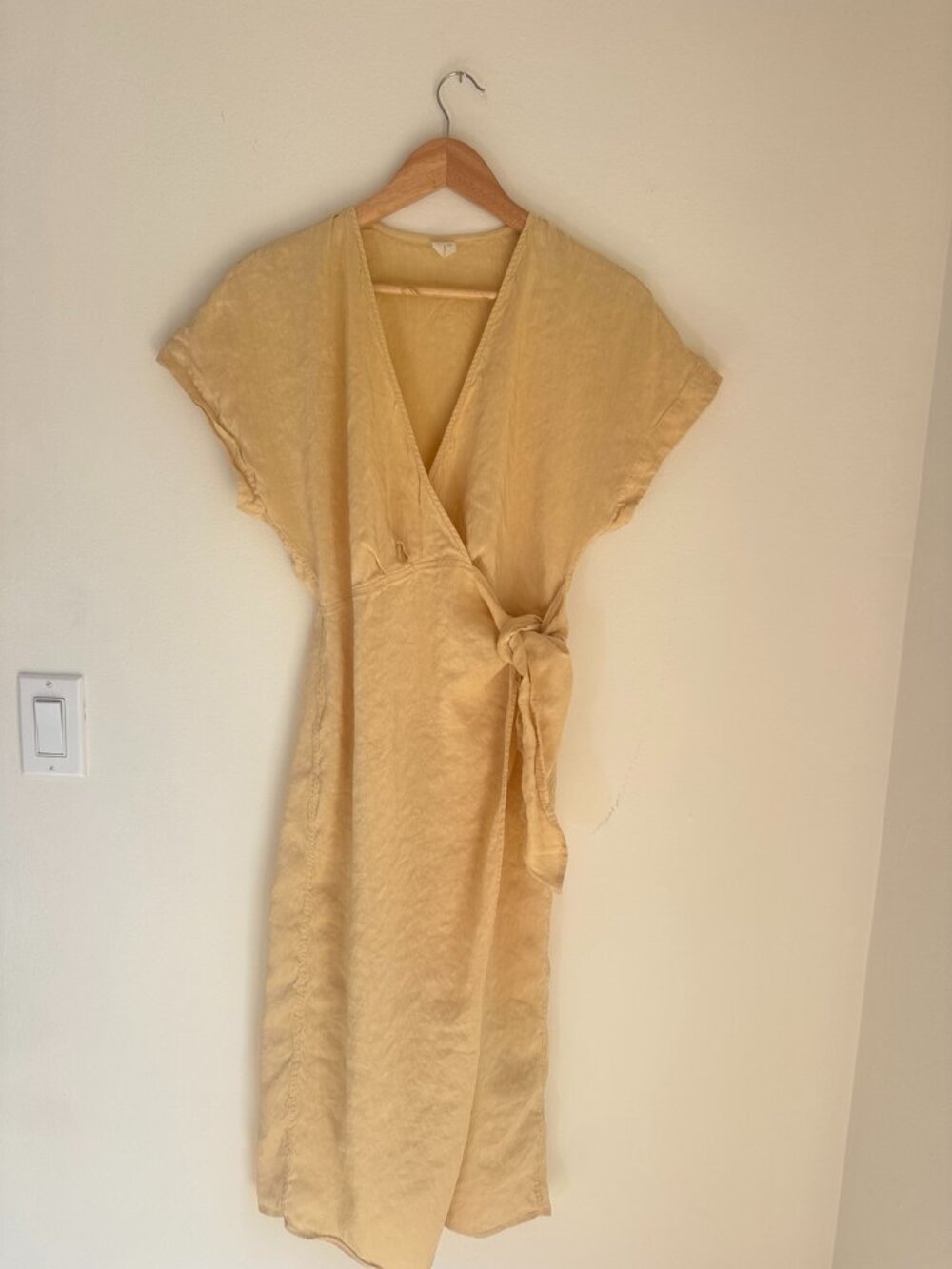 ARKET Linen Blend Midi Wrap Dress EU 36 (approx US S or 4)